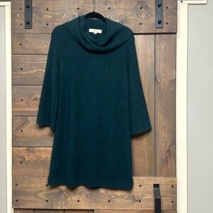 LOFT dark green sweater tunic dress